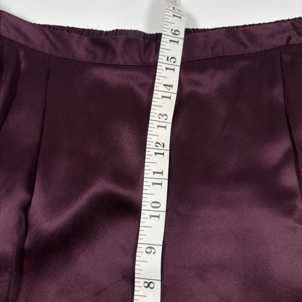 Lane Bryant Womens 22/24 Silk Trousers Plum Purple Pleated Elastic Waist Office - Picture 15 of 16